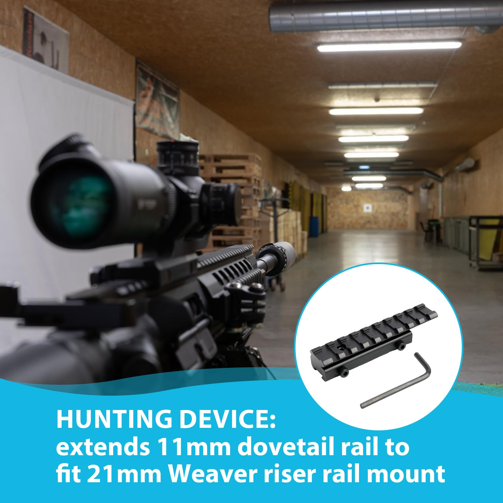 Convertitore di montaggio AR a coda di Milano da 11 mm a 20 mm, adattatore di montaggio, alluminio