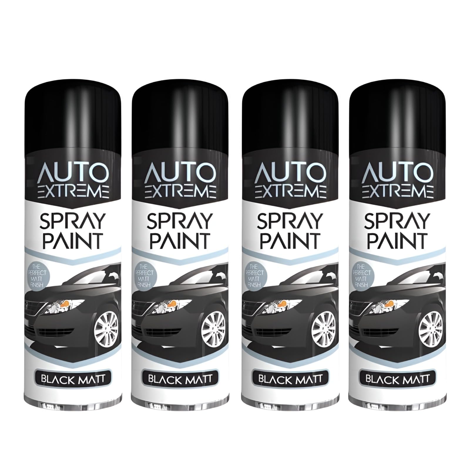 PNJB All Purpose Spray Paint, Matt Spray, Matt Aerosol, Clear Durable Appearance, High Performance, Fast Drying, Multipurpose Black Spray Paint (4 Pcs)