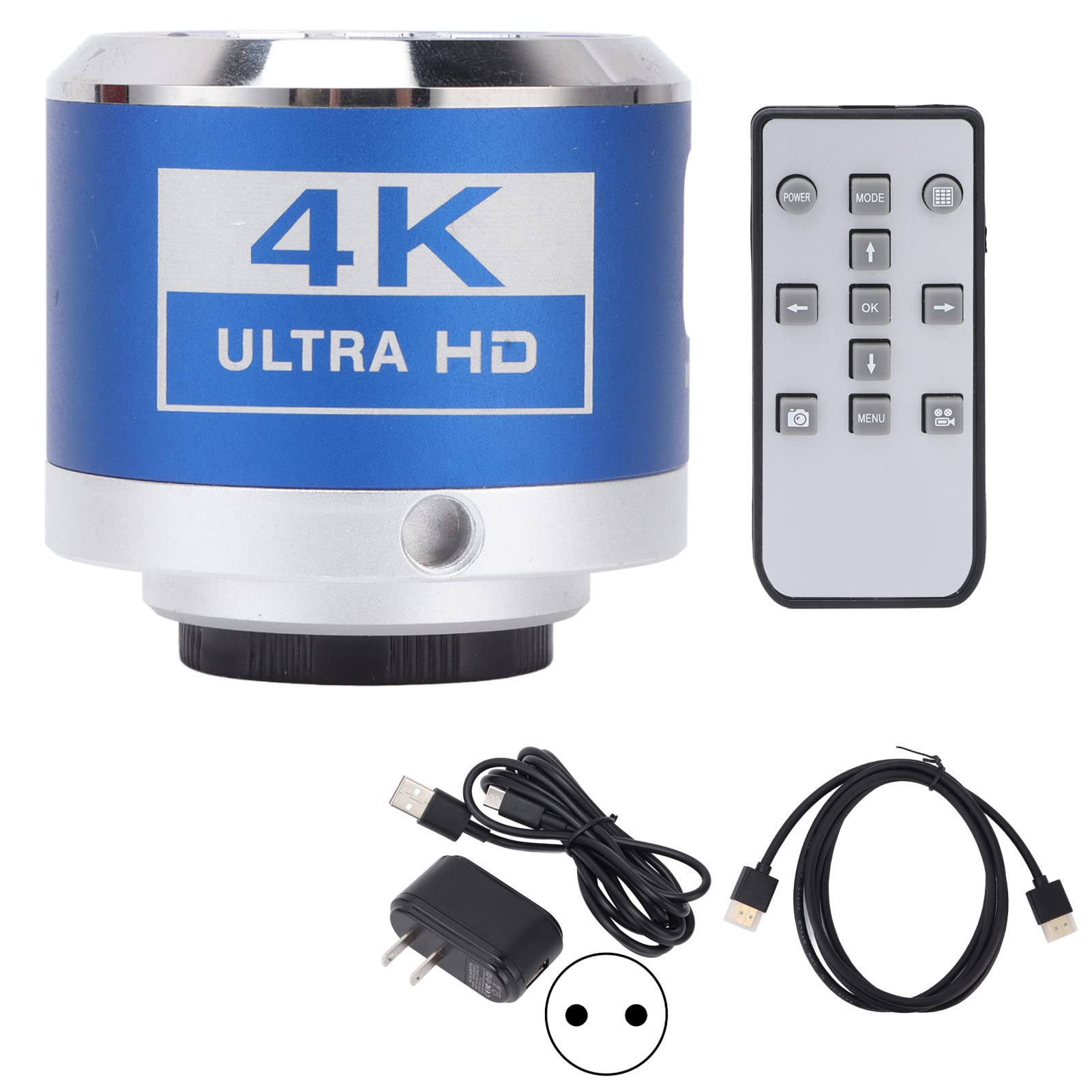 Fotocamera per Microscopio 4K UHD 30FPS, Videocamera Industriale HDMI USB, Fotocamera per Microscopio Digitale Elettronico con Montaggio a c con Sensore Cmos ad Alta Sensibilità(Spina UE)