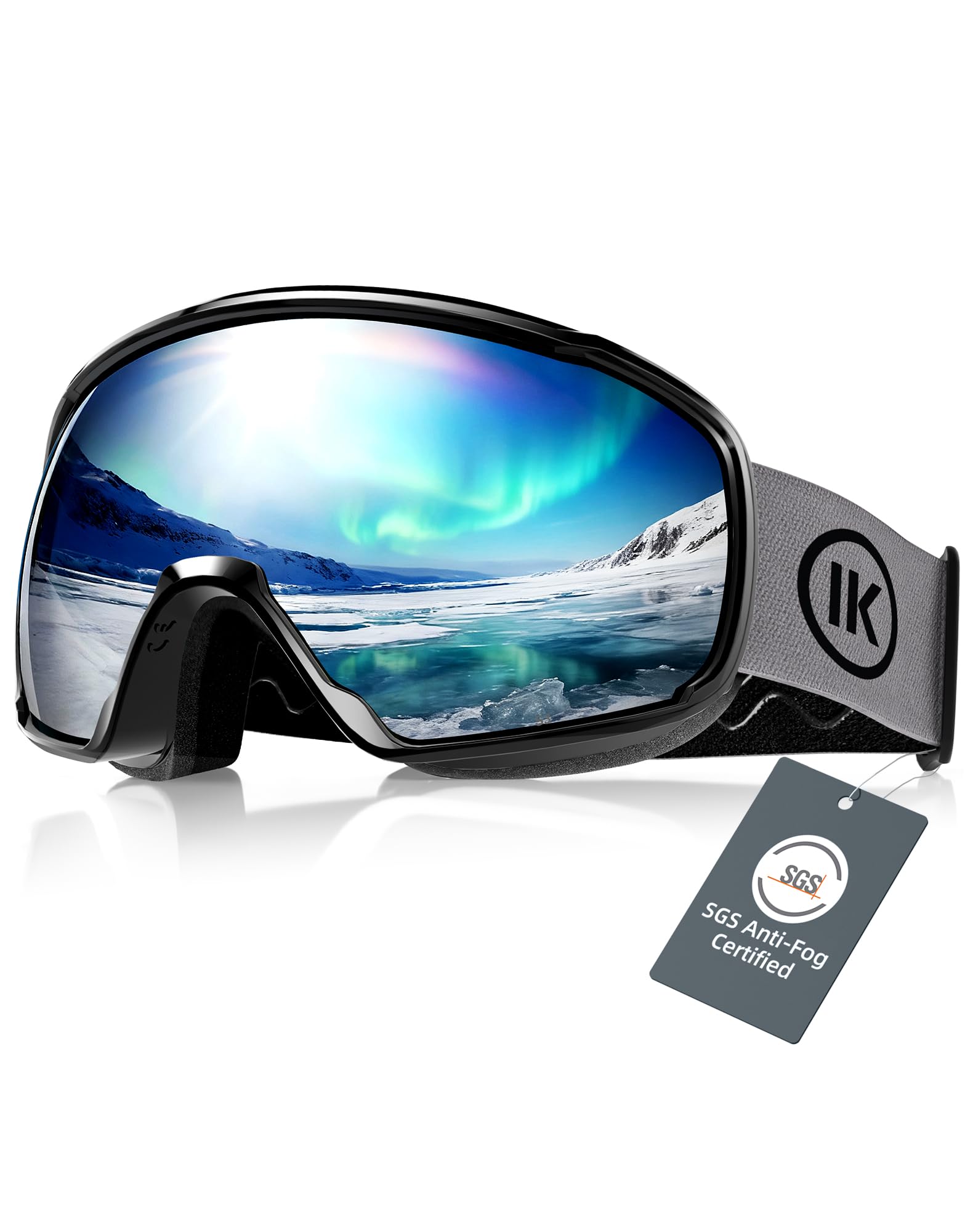 OTG Ski Goggles SGS Approved, Over Glasses Snow Snowboarding Winter Goggles Anti Fog for Adult, Youth, Men Women