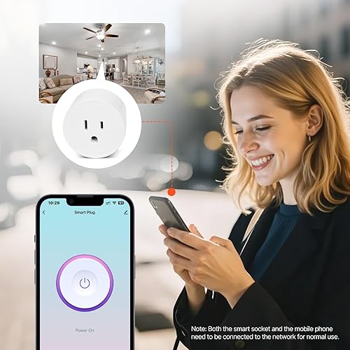 Miniatura 8 de VEVOR Enchufe inteligente, salida inteligente WiFi compatible con Alexa y Google Home, enchufes WiFi con programación, control de aplicaciones y