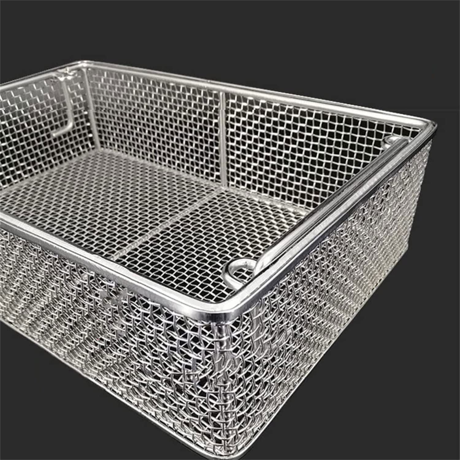 Caja de desinfección de Instrumentos quirúrgicos médicos, Caja de Limpieza de Equipos médicos de Acero Inoxidable 304, Uso Industrial de Alta Temperatura y presión,34 * 25 * 7cm