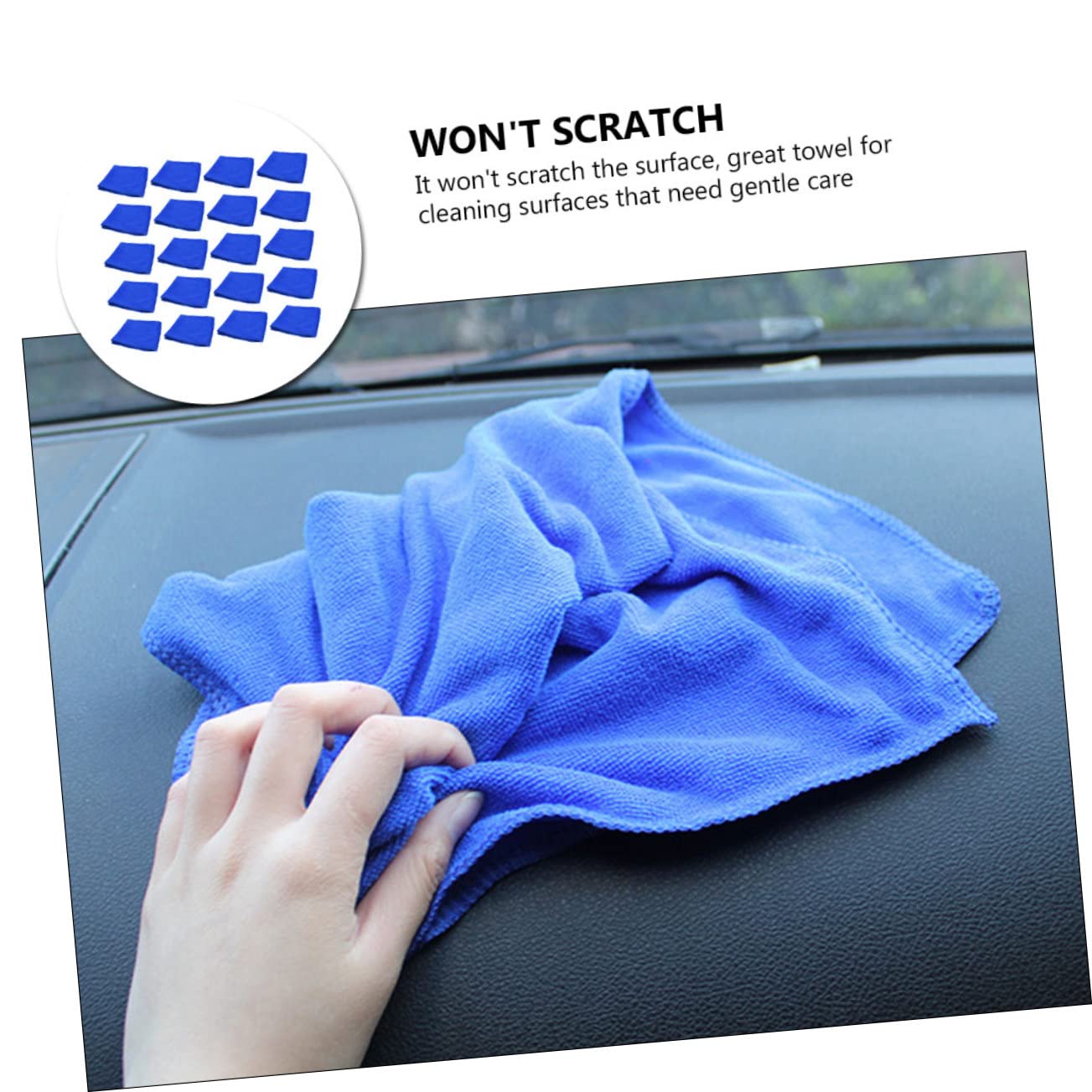 PRETYZOOM Panni Lavaggio Auto 50 Pezzi in Microfibra, Asciugatura | Blu, Poliestere, senza Graffi e Pelucchi, per Mobili, Tavoli e Lavori Domestici