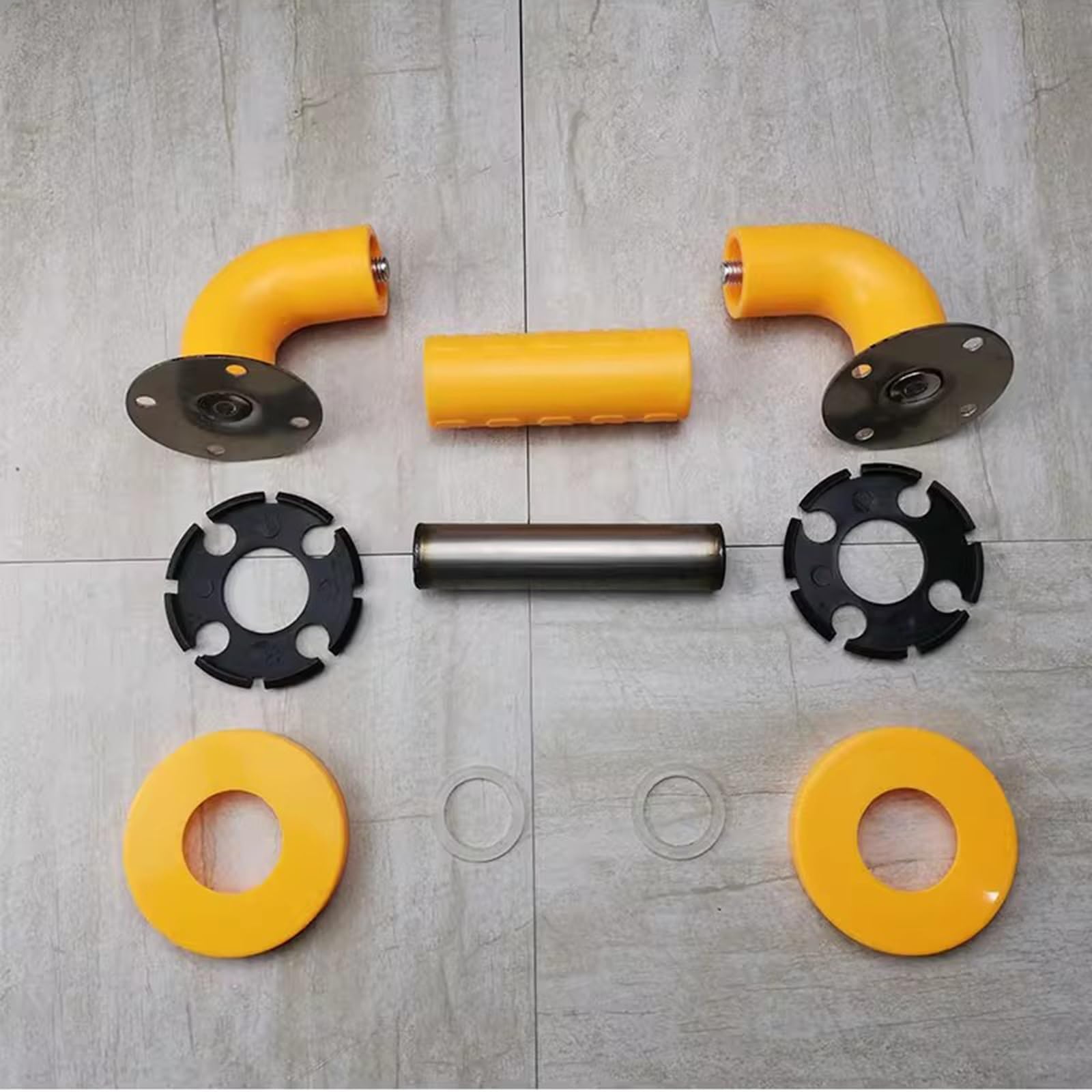 Maniglia per doccia in acciaio inox da 60 cm, sicurezza per anziani e disabili, con vite nascosta, per vasca da bagno e doccia per prevenzione degli infortuni (giallo)