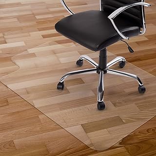 Kuyal Tappetino Trasparente per Sedia, Uso su Pavimenti duri, Tappetino Proteggi-Pavimento per casa da Ufficio Trasparente 76x 120cm