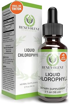 Benevolent Nourishment Chlorophyll Supplement, Detox & Immune Support, Internal Deodorizer, Liquid Drops | Highly Absorbable Supplement for Energy Support, Immune Wellness, Natural Cleansing, 4 Month Supply