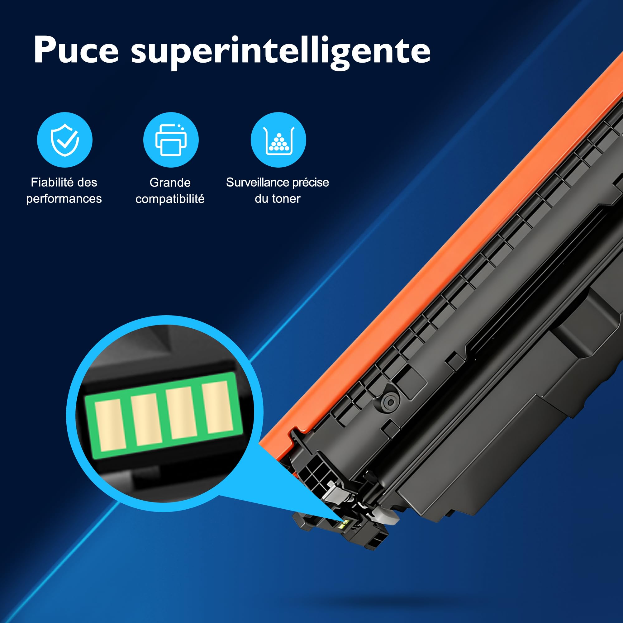 220A Toner Compatible pour HP 220A 220X Toner (avec Puce, Lot de 4)