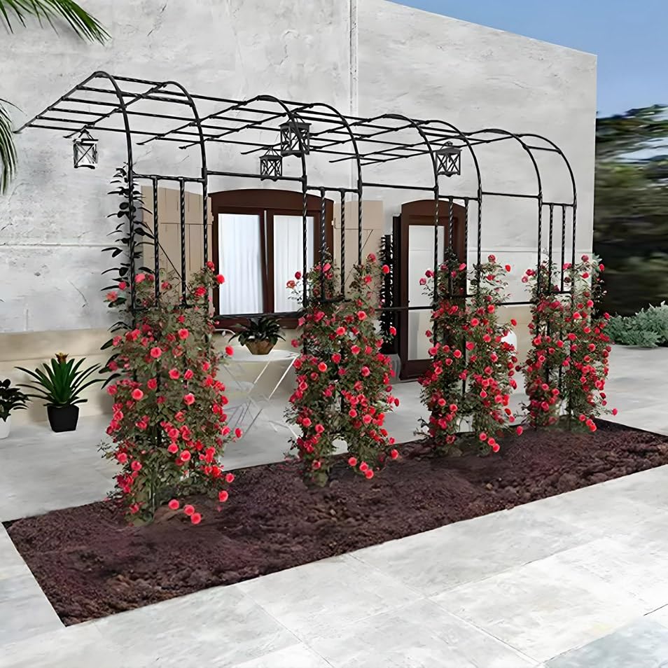 Demi-arche de jardin en métal l 71 x H 94,5 po pour extérieur