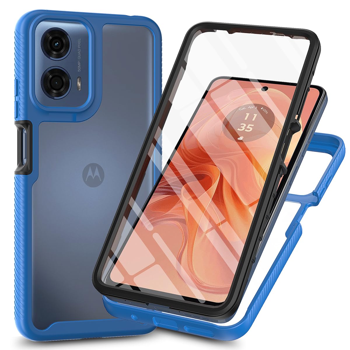 kwmobile Custodia Compatibile con Motorola Moto G24 / E14 / G04 / G04s Cover - Back Case per Smartphone in Silicone TPU - Protezione Gommata - blu indaco
