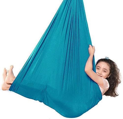 Miniatura 8 de LHHL Aerial Silks - Silla colgante estable para interiores, hamaca para niños, hamaca para yoga, para autismo, TDAH y Asperger (color morado oscuro,