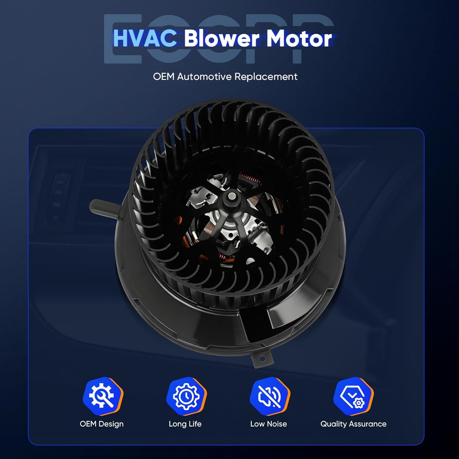 ECCPP HVAC Blower Motor Fit for 2006-2013 Audi A3 Hatchback / 2009-2012 Volkswagen CC/2007-2014 Eos/2006,2010-2014 Golf/2006-2014 GTI/2005-2018 Jetta/2006-2010 Passat/2006-2009 Rabbit/2009-2016 Tiguan