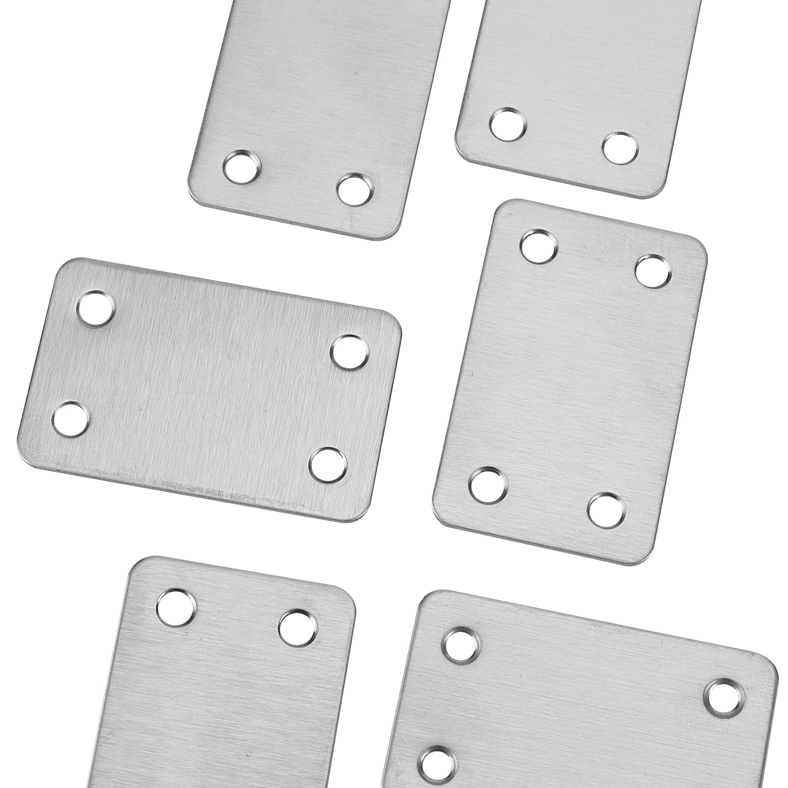MUKCHAP 50 PCS 60 x 38 x 1.5mm Metal Flat Mending Plate, Stainless Steel Jointing Plates with 200 Screws - Image 3