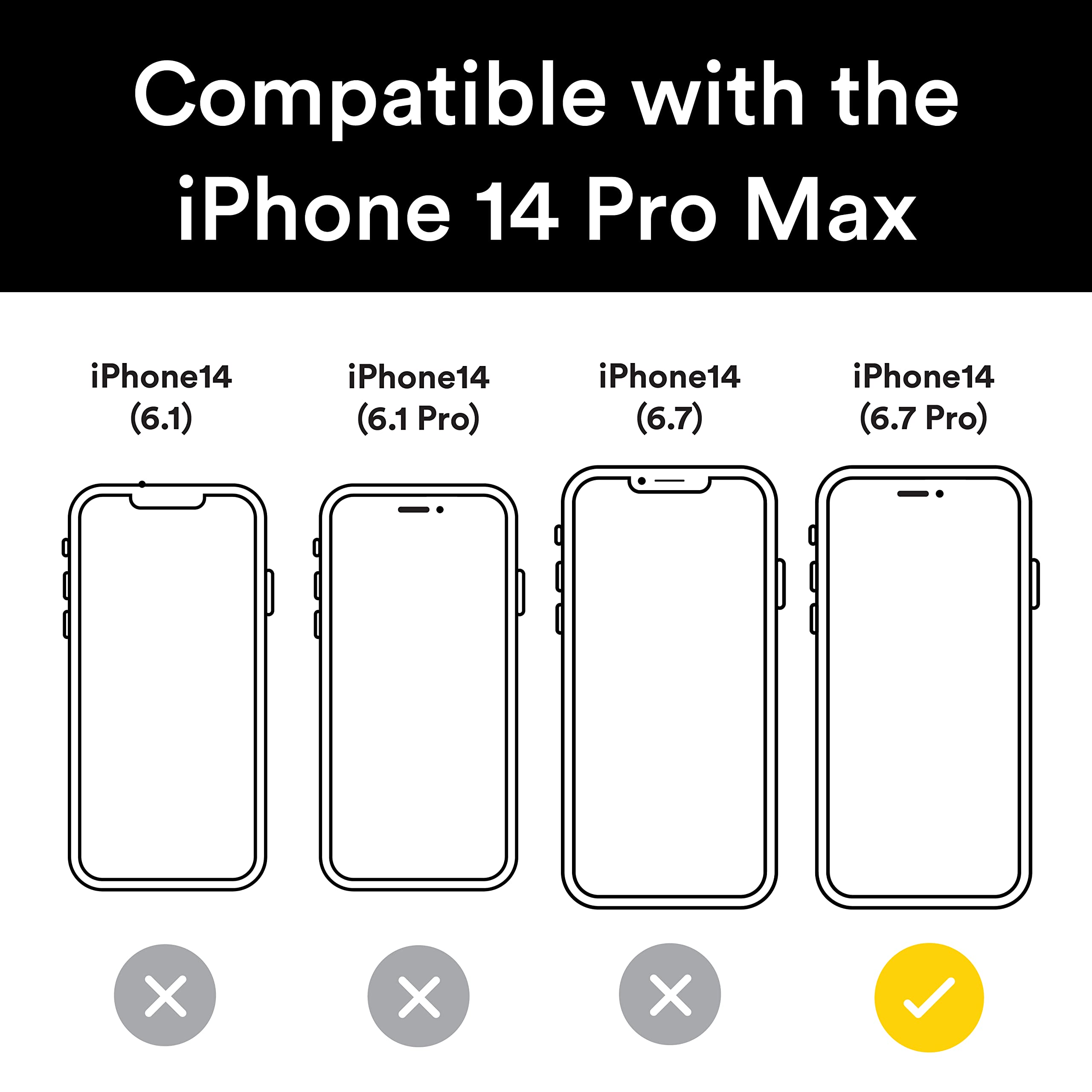 BodyGuardz Pure 3 Protection d'écran en verre trempé pour iPhone 14 Pro Max, résistance maximale, couverture bord à bord, installation facile, cristalline, sensibilité tactile parfaite