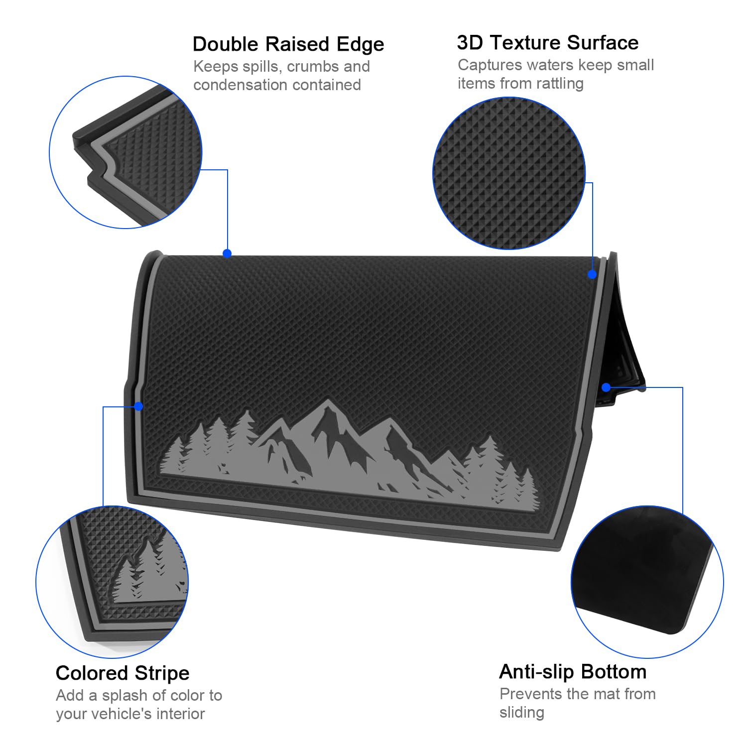 Dashboard Mats for Subaru Crosstrek Accessories 2023-2018, Forester 2019-2024, Impreza 2018-2023, Interior Non-Slip Dash Mat Pad Liner (Gray)