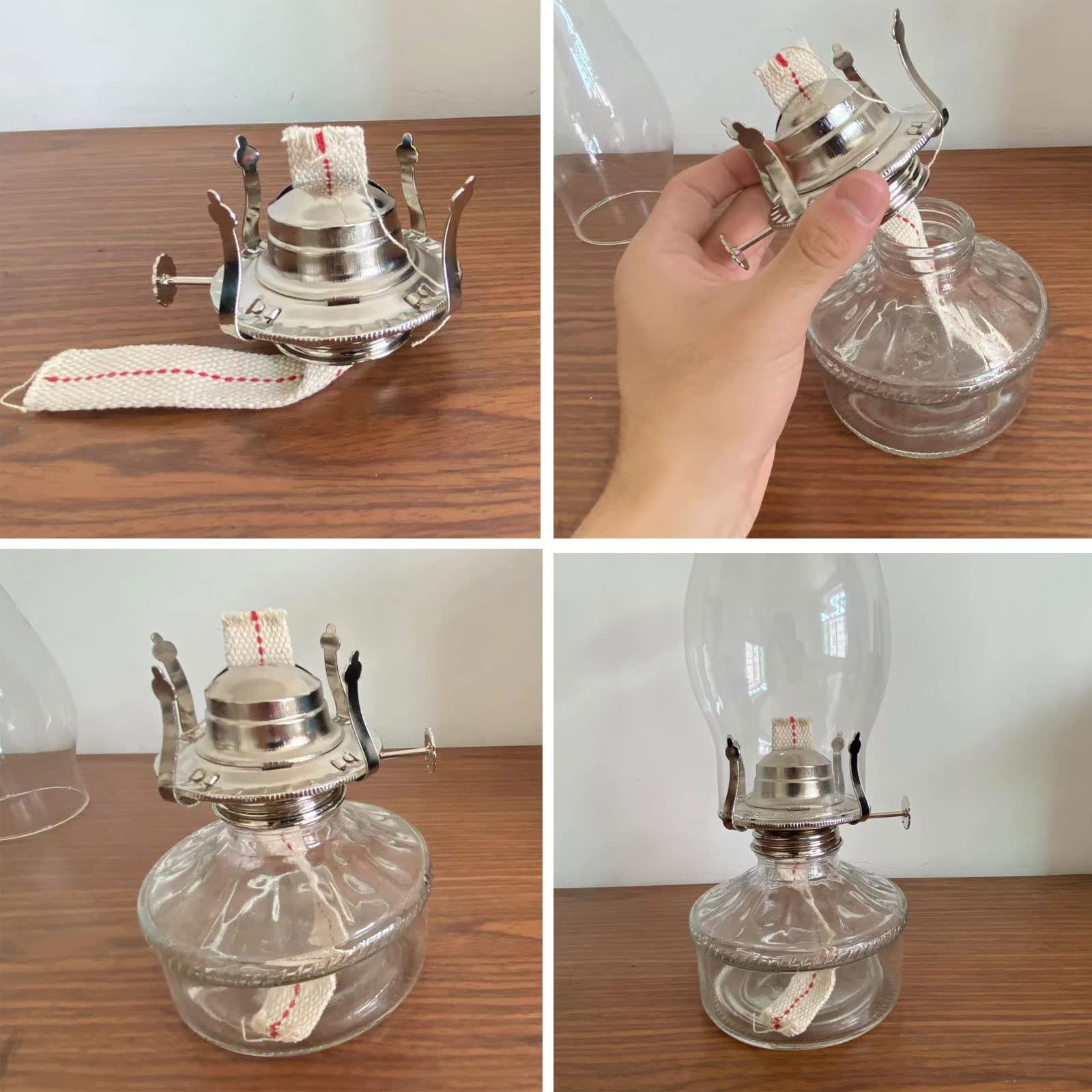 Quemador De Queroseno Metálico Con Mecha Larga De Repuesto: Compatible Con Lámparas De Aceite Clásicas, Ideal Para Bricolaje