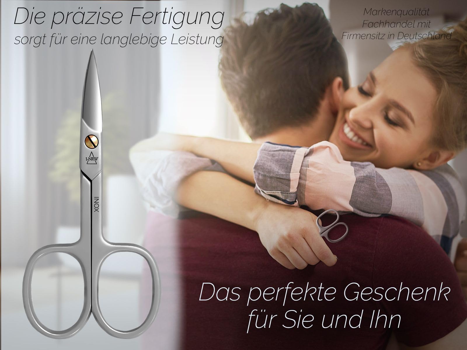 Nagelschere gebogen mit einseitiger Mikroverzahnung Edelstahl Rostfrei Maniküre Pediküre Schere zum präzisen kürzen von Finger- und Fußnägel 9 cm
