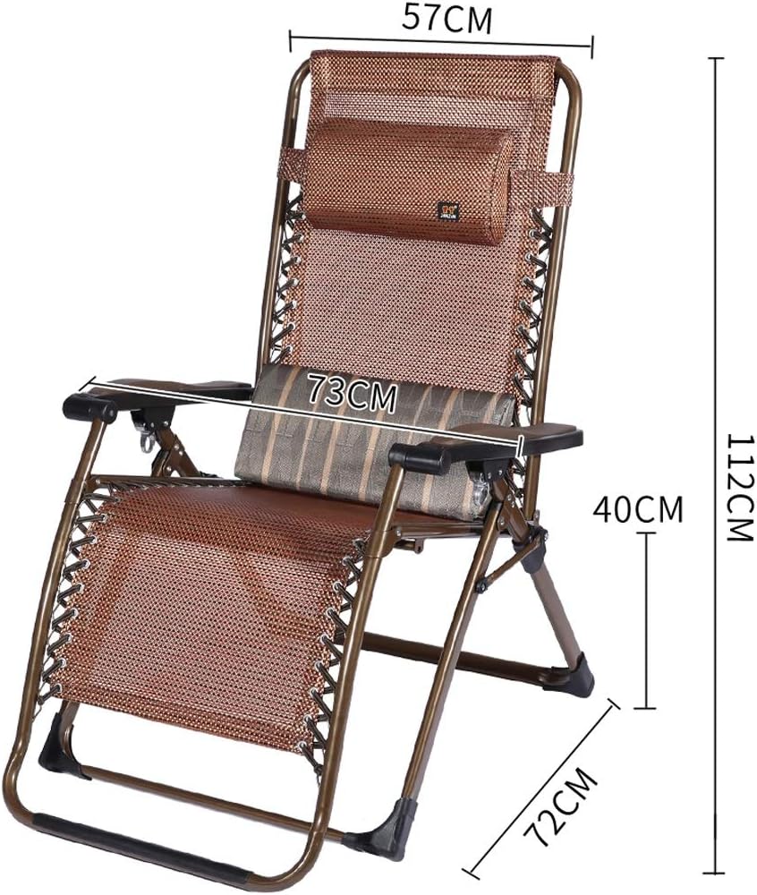 Zero Gravity Recliner Chair,Portable Folding Reclining Chair,Adjustable Recliner Folding Lawn Chairs,Patio Lounge Beach Chair,Ideal Outdoor Recliner-Ergonomic (Color : Brown)