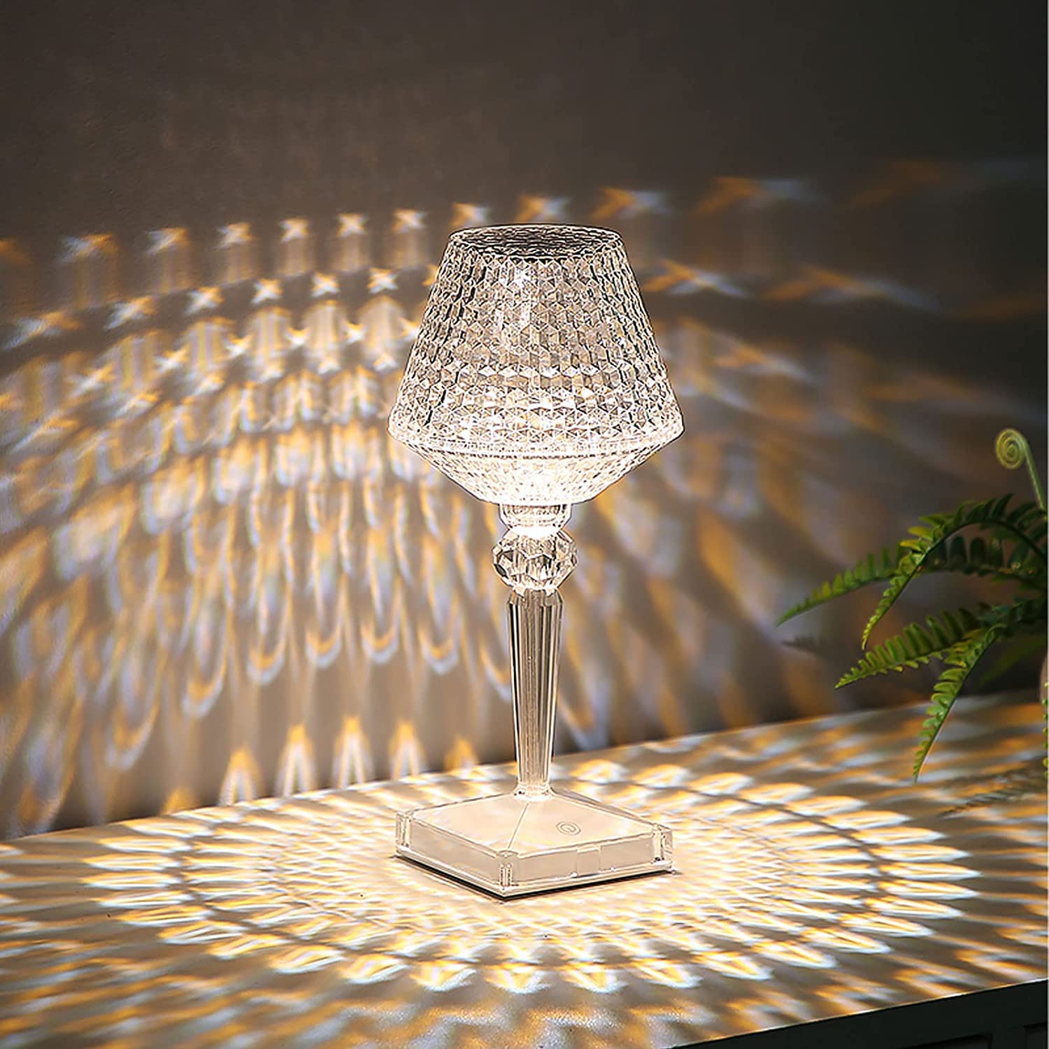 Amazon.co.jp : クリスタルランプ, クリスタルスタンドタッチローズ  