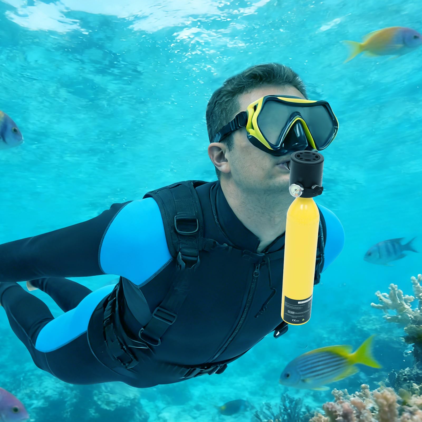 Mini borraccia subacquea da 0,5 litri, per immersioni sportive, per una varietà di scenari, tra cui lo snorkeling in acqua poco profonda