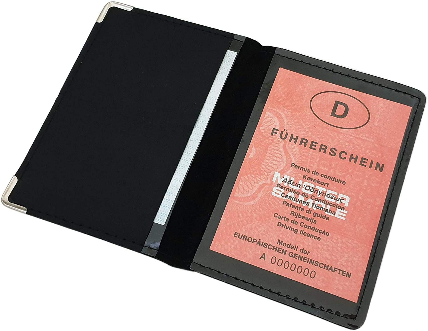 Etui na dowód osobisty / etui na dowód osobisty / etui na karty kredytowe / etui na karty z metalowymi narożnikami 4 przegródki w kolorze szarym, szary, Einheitsgröße, Simple