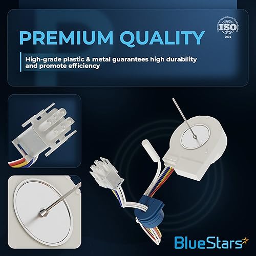 Miniatura 3 de BlueStars WR60X10074 WR60X10307 Pieza de repuesto del motor del ventilador del evaporador – Compatible con refrigeradores GE Hotpoint – Reemplaza
