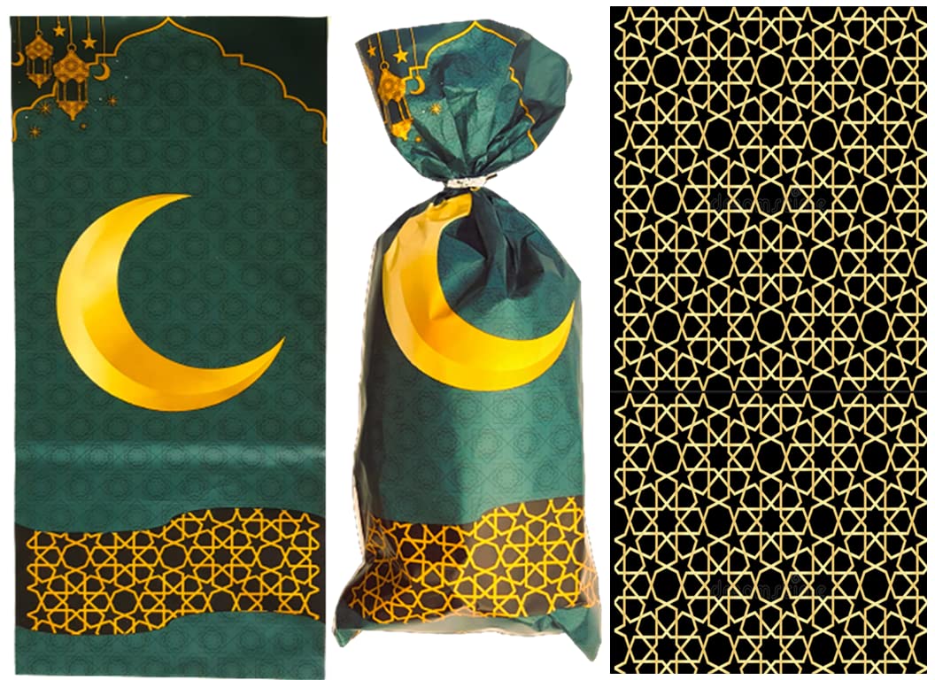 Islamic Gifts 123 Ramadan Goodie Bags Islamic Designs, Polypropylene for Eid Mubarak Decoration Muslim Party Favor Supplies