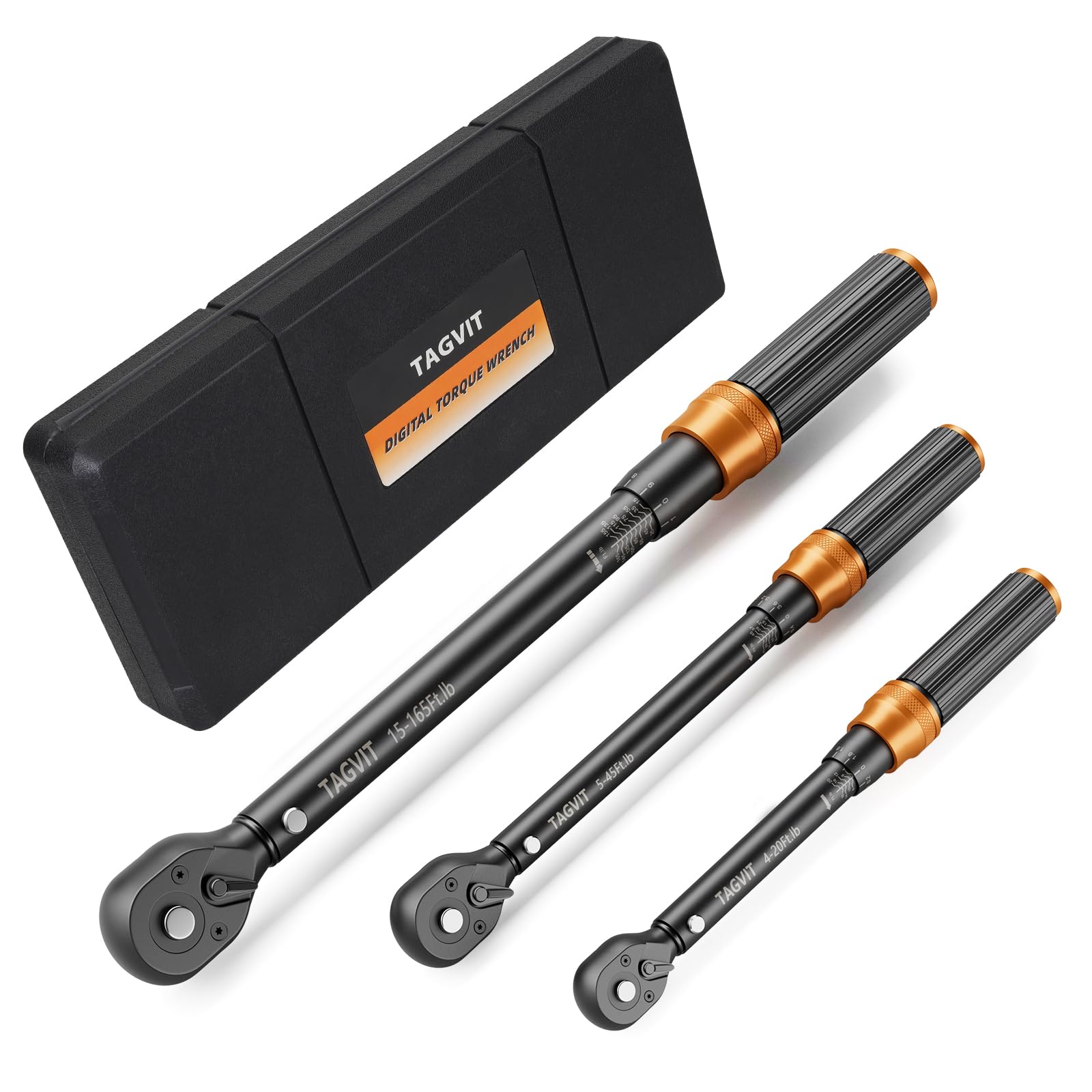 Set di 3 chiavi dinamometriche, 1/4, 3/8, 1/2", calibrazione ad alta precisione ± 3% per biciclette, moto, automotive, meccaniche
