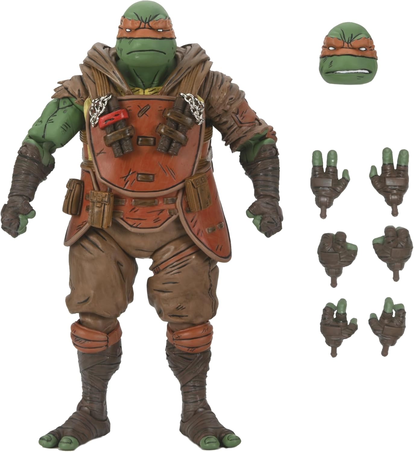 NECA Teenage Mutant Ninja Turtles (The Last Ronin) -1:7 Scale Collectible Action Figure, Ultimate Flashback Michelangelo