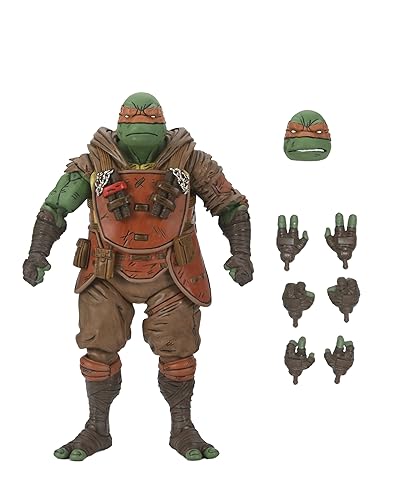 NECA Teenage Mutant Ninja Turtles (The Last Ronin) -1:7 Scale Collectible Action Figure, Ultimate Flashback Michelangelo