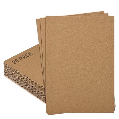 20 Pièces Carton Ondulé, Grandes Feuilles de Carton, Utilisable pour