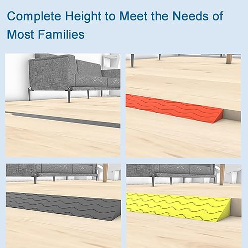 Miniatura 7 de PINNKL Rampas para sillas de ruedas para puertas de umbral del hogar, rampa para sillas de ruedas con superficie antideslizante, rampas de umbral