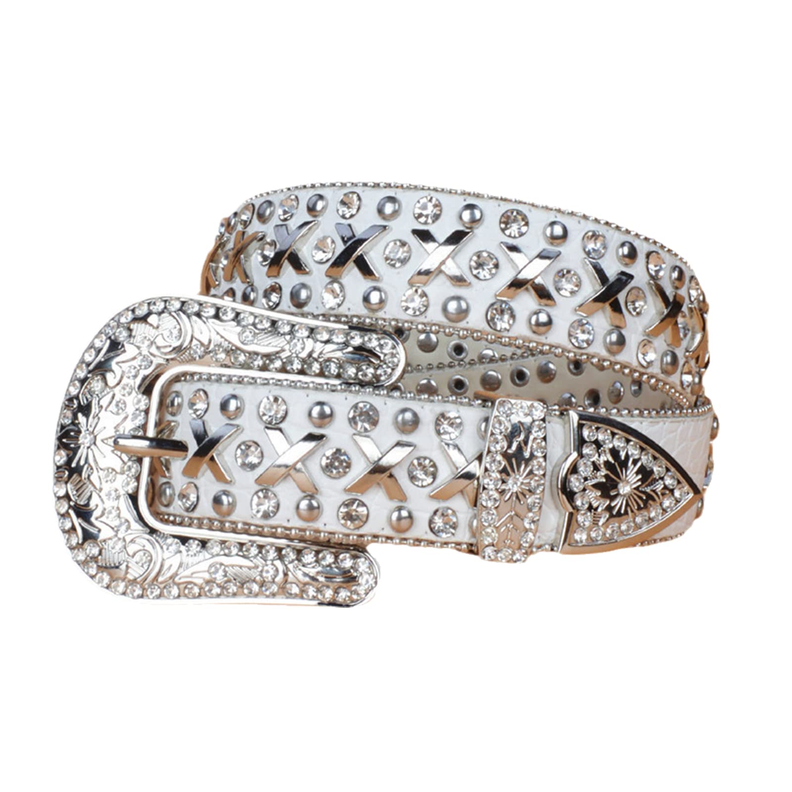 Cinturón de cuero de vaquero con tachuelas de diamantes de imitación para mujer, cinturón de cristal brillante, cinturón de cintura ancha de 38mm para vestido de Jeans
