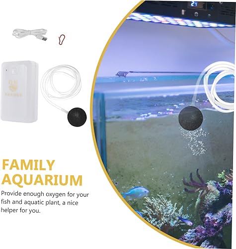 Miniatura 3 de Hohopeti 1 Unidades Bomba de oxígeno portátil tanque de peces tanque de peces bomba de aire acuario bomba de aire plástico negro sin batería de