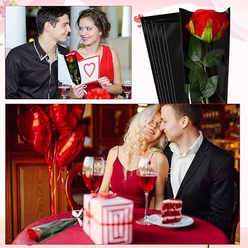 Miniatura 4 de Yexiya 100 bolsas de ramo de flores con una sola manga de rosa para flores, bolsa de embalaje floral individual, papel de regalo de flores para el