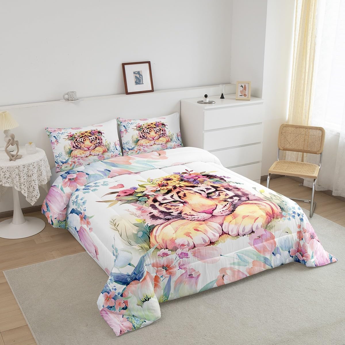 Feelyou Kids Cartoon Tiger Comforter Set Queen Size Boys Girls image 3