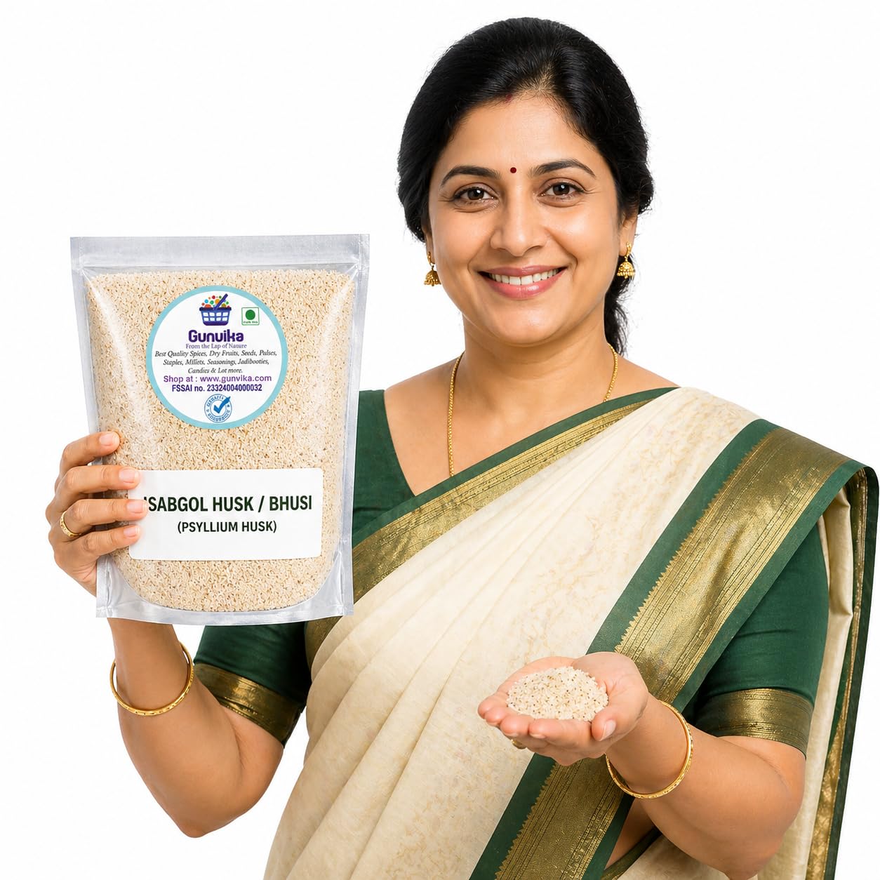Sat Isabgol Bhusi Natural Fiber for Gut Health Digestion Support and Detox, Isabgol Husk for Digestion High Fiber Natural Laxative Psyllium Bhusi — Amazon image 2