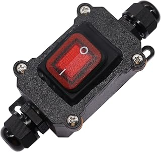 weideer IP67 Waterproof Inline Cord Switch ON/Off 20A 250V/16A 125V Red LED Inline Power lamp Switch Outdoor Switch