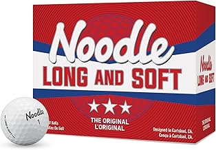 TaylorMade Noodle Long & Soft Golf Balls, Ultra-Soft 34 Compression Core, Great Feel and Increased Spin, Patented Dimple Design for Straighter Flight