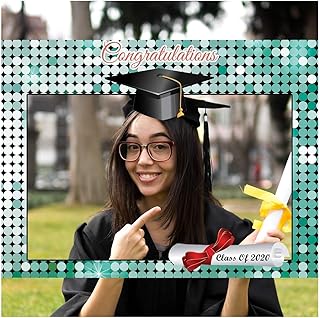 Gold Theme Graduation Photo Booth, 2020 Graduation Decorations, Class Graduation Party Decor, Party Decoration Photo Booth, College Graduation Frame, Photo Booth Supplies Size 36x24, 48x36