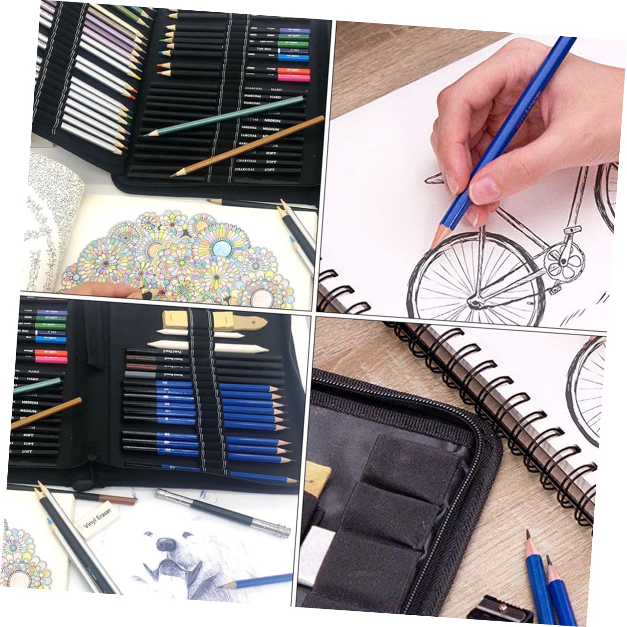 SHINEOFI Juego de Lápices de Dibujo para Estudiantes de Arte, 72 Piezas