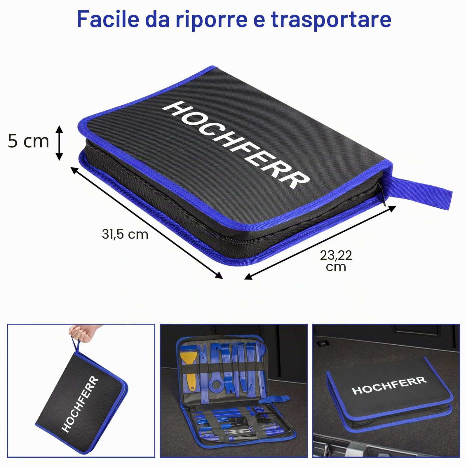 250 Pezzi Kit Smontaggio Pannelli Auto Attrezzi Auto Strumento di Rimozione Auto Cunei di Plastica Leve Kit di Installazione Strumenti per Smontare Pannello Interno Auto Radio (Blu)