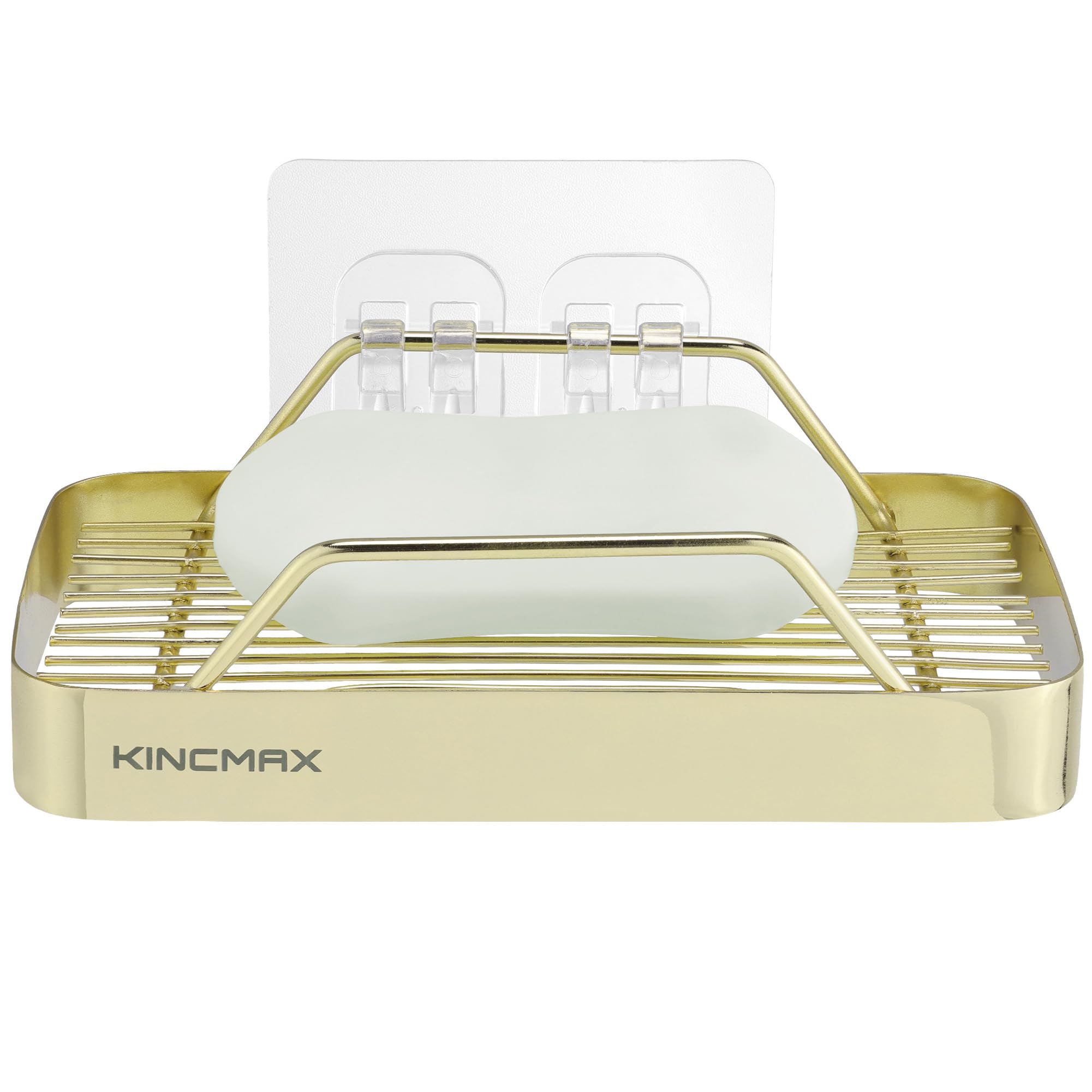 KINCMAX Premium Stainless Steel Soap Holder - Durable with 360-Degree Ventilation - Strong Adhesive Soap Bar Hold -