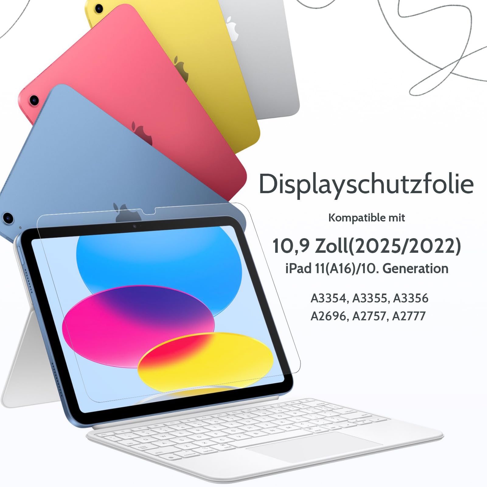 2 Stück Papier Schutzfolie für iPad 11. Gen. (A16) 11 Zoll 2025 & iPad 10. Gen 10,9 Zoll 2022, Matte Paper Folie Blendfreiem Displayschutz zum Zeichnen, Schreiben und Notizen Machen Screen Protector