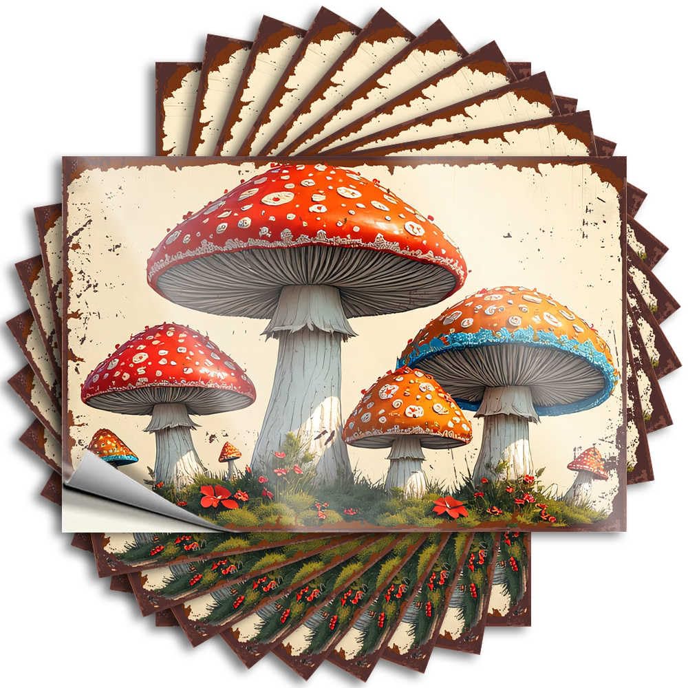 Enchanted Forest: A Whimsical Mushroom Garden Teenage Books - Bumper Door Waterproof Decal(8X12CM)