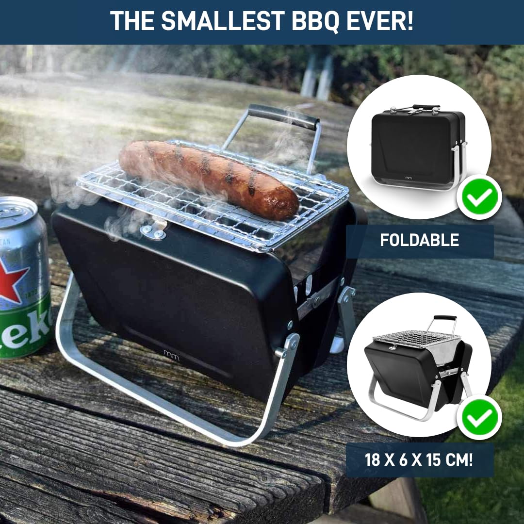 Mikamax – mm – World’s Smallest Barbecue – Portable & Foldable bbq – Grill – Anniversaires Halloween, Thanksgiving, Pique-niques – Grill barbecue – Bar b que – Dimensions 18 x 6 x 15,5 cm