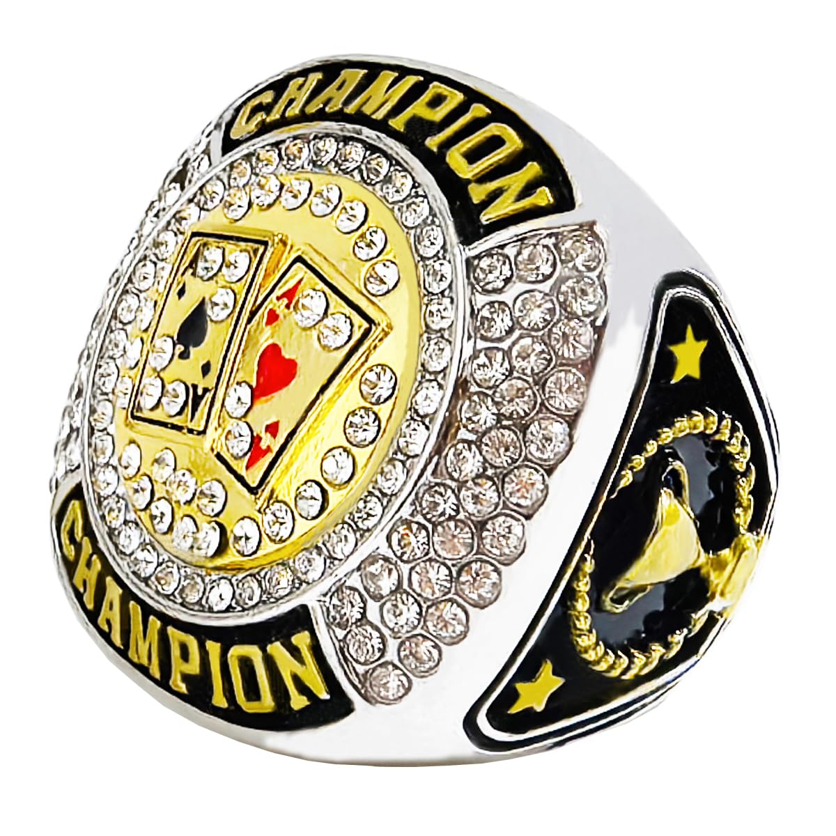 CHXIXUEPoker Champion Ring Trophy Award Winner MVP Collectible Gift Championship Ring