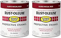 Vista 24 de Rust-Oleum 7770502-2PK - Pintura anti-óxido para aplicación con brocha, cuarto de galón, almendra brillante, (paquete de 2)
