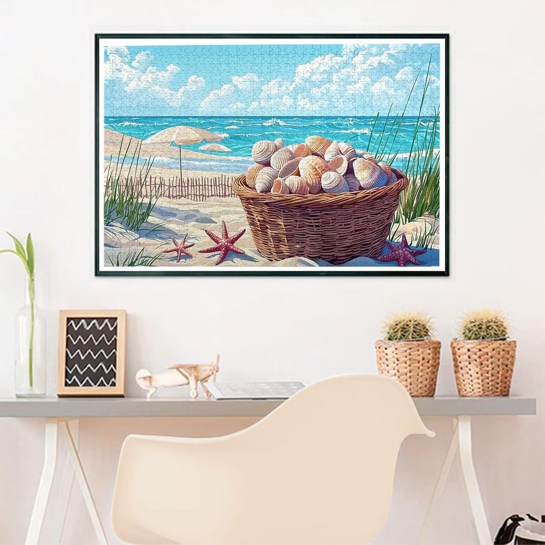 Puzzle 5000 Pezzi Arte per Adulti e Ragazzi, Puzzle Spiaggia in Legno per Adulti, Puzzles 5000 Pezzi Paesaggi Impegnativo per Tutta la Famiglia, Puzzles con Scatola per Decorazioni Casa, Regalo, -7295