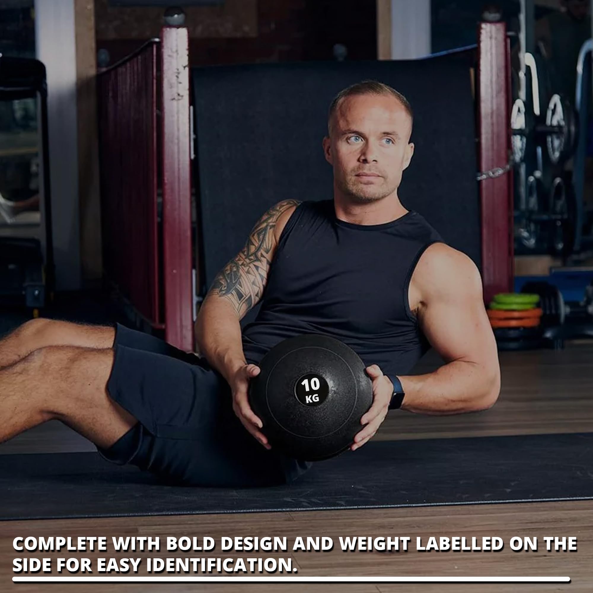 Maxstrength Slam Ball Allenamento MMA Fitness Home sollevamento pesi Allenamento No Bounce 12 kg, 10 kg (10 kg)