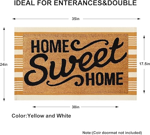 Miniatura 2 de KIMODE - Tapete de Halloween de 24 x 35 pulgadas, tapete de otoño a rayas para exteriores, lavable a máquina, tapete de algodón tejido a mano para